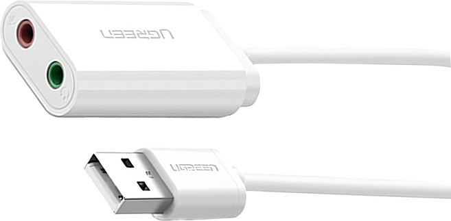 UGREEN 綠聯 USB音效卡 白色, 1個, 30143