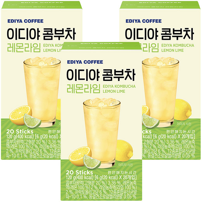 이디야 콤부차 레몬라임, 6g, 20개입, 3개