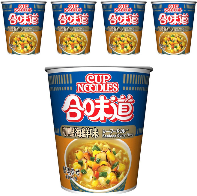 NISSIN 日清 CUP NOODLE 合味道 咖哩海鮮味杯麵 71g, 5入