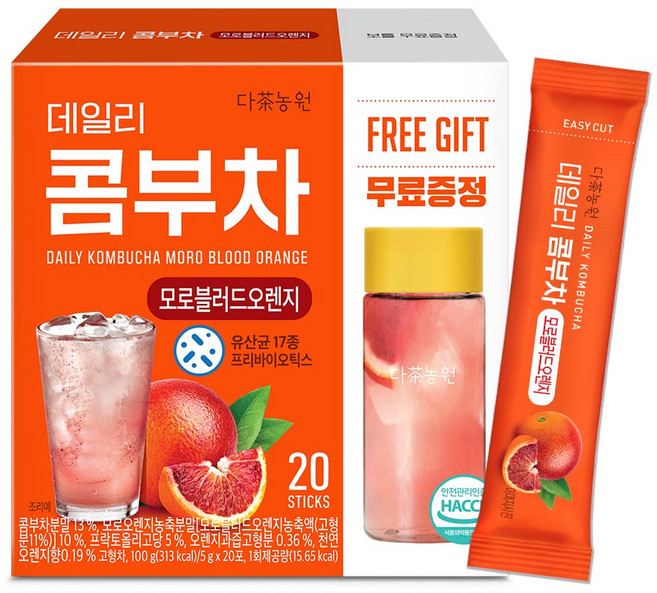 다농원 데일리 콤부차 모로블러드오렌지, 5g, 20개입, 1개