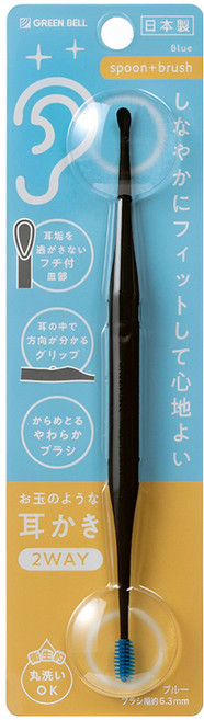 GREEN BELL 綠鐘 2用式藍色耳挖勺, 1個, 1個