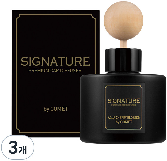 코멧 시그니처 차량용 디퓨저 120ml, 아쿠아체리블라썸, 3개