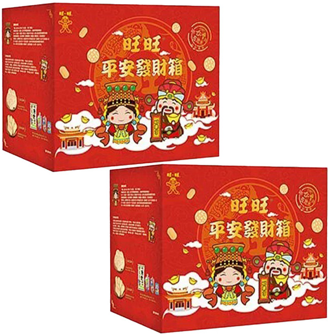 旺旺 平安發財箱 綜合零食禮盒, 857g, 2盒