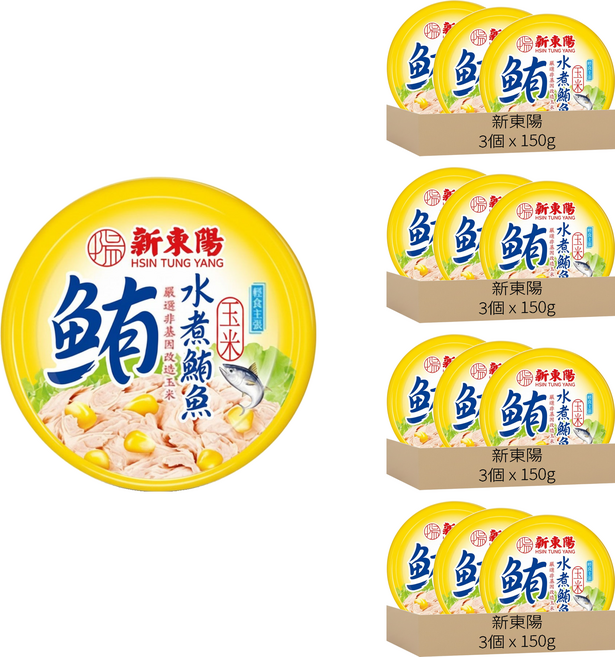 新東陽 玉米水煮鮪魚, 150g, 12個