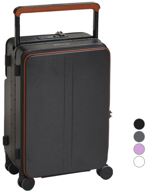 큐랑 바르셀로나 양면 포켓 플립 기내용 캐리어