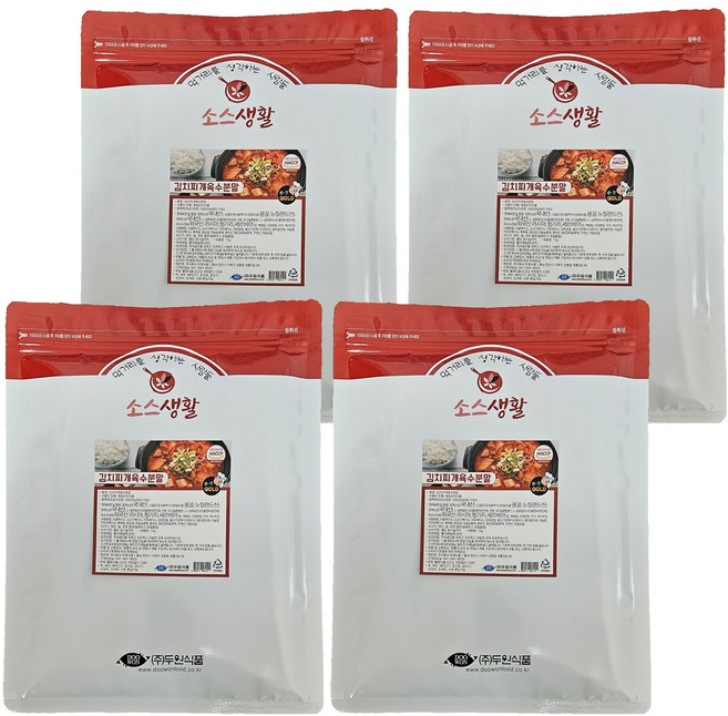 두원식품 김치찌개육수 분말, 1kg, 4개