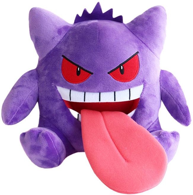 PoKeMoN 寶可夢 吐舌 耿鬼 絨毛娃娃, 1個, 25cm, 混合顏色