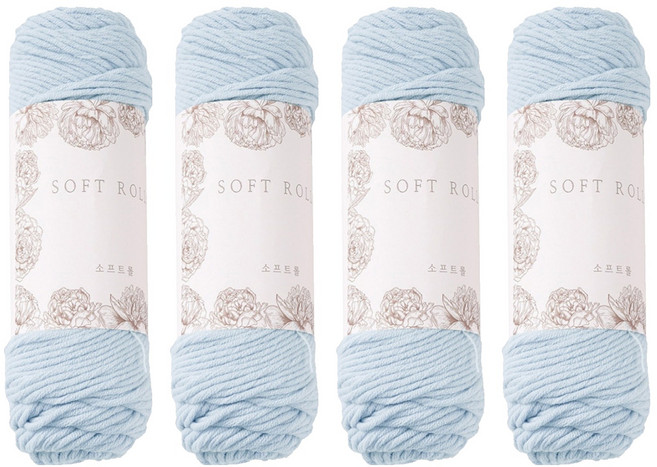 소프트롤 뜨개실 100g, 24 연데님, 4개