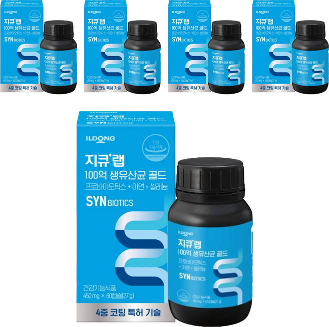지큐랩 100억 생유산균 골드, 60정, 5개