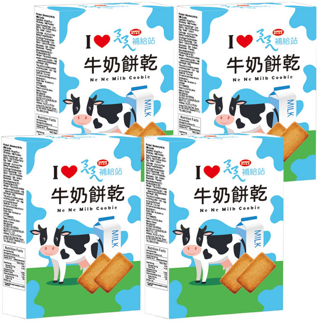 SANESU ㄋㄟㄋㄟ 補給站 牛奶餅乾, 174g, 4盒