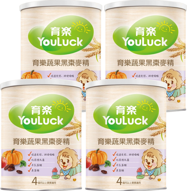 YouLuck 育樂 麥精, 黑棗, 280g, 4罐