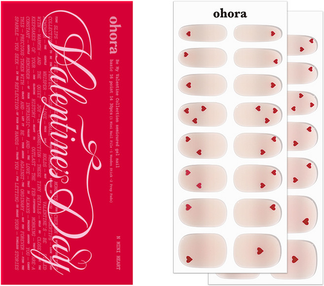 오호라 젤 네일 스트립, N 미니 하트, 1개