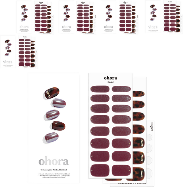 오호라 네일 스트립, 6개, N Noir Amber