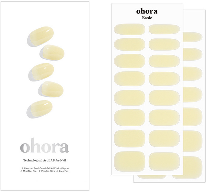 오호라 젤 네일 스트립, N 버터 베일, 1개