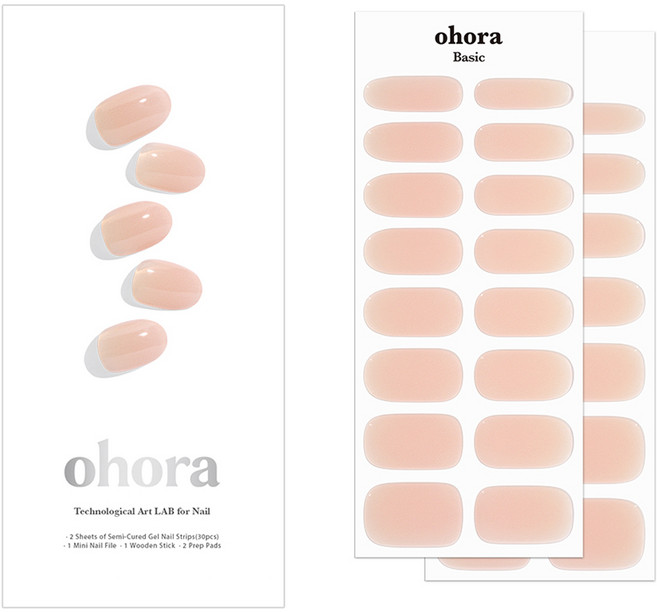 오호라 젤 네일 스트립, N 피치 베일, 1개
