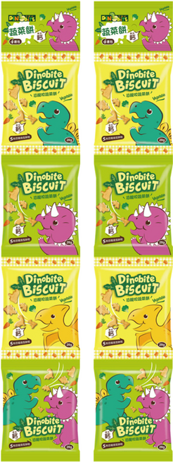 DiNOBiTE 恐龍咬 蔬菜餅 4連包, 80g, 2組