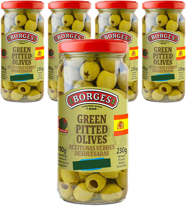 보르게스 피티드 그린올리브, 230g, 5개