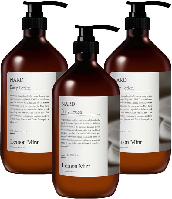 나드 바디로션 레몬민트향, 1L, 3개