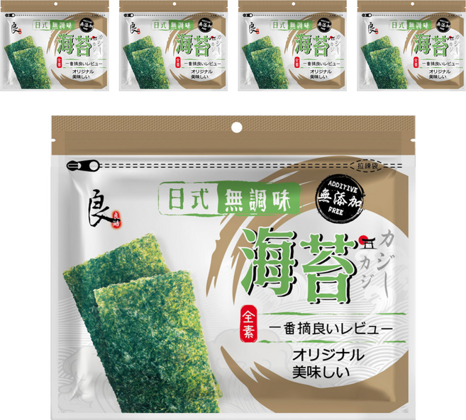 良澔 日式無調味海苔, 25g, 5包