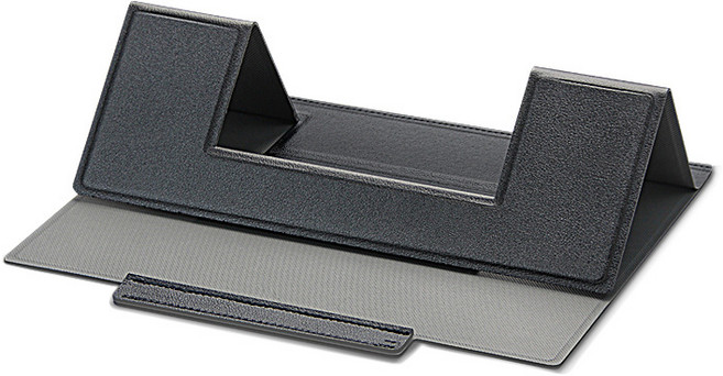 마이홈 PU 접이식 노트북 거치대, 블랙, 1개