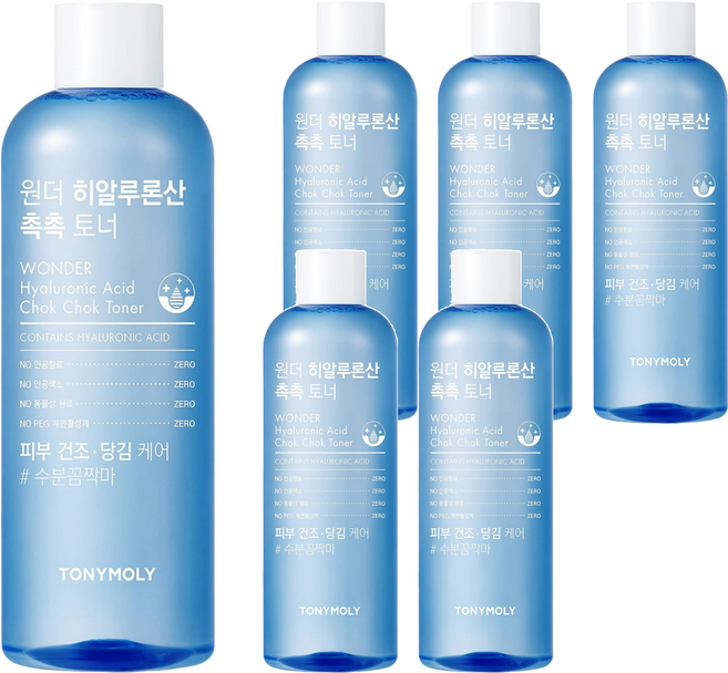 TONYMOLY Wonder系列 玻尿保濕化妝水, 500ml, 6瓶