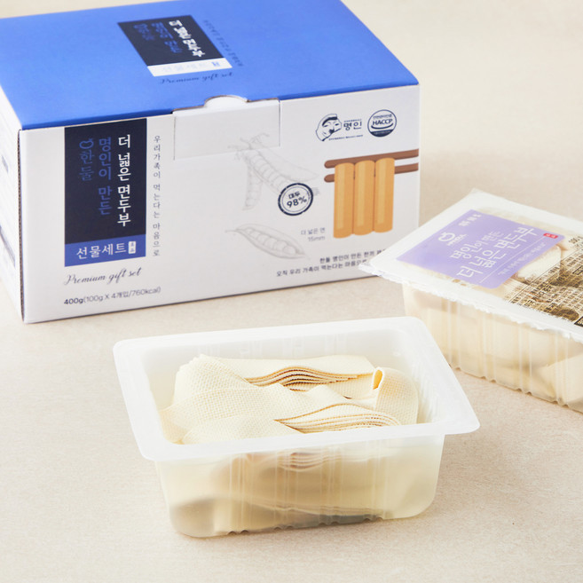 한둘 명인이 만든 더 넓은 면두부, 100g, 4개입