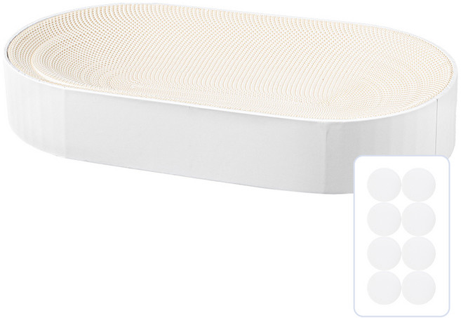 코멧 펫 플로우 커브 고양이 스크래쳐, 화이트, 1개