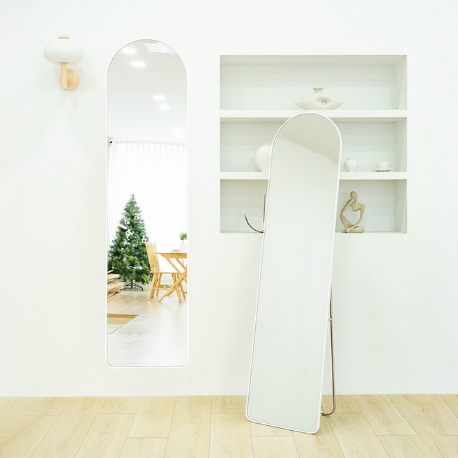 엠디유마켓 프리미엄 2in1 대형 아치형 전신거울, 화이트