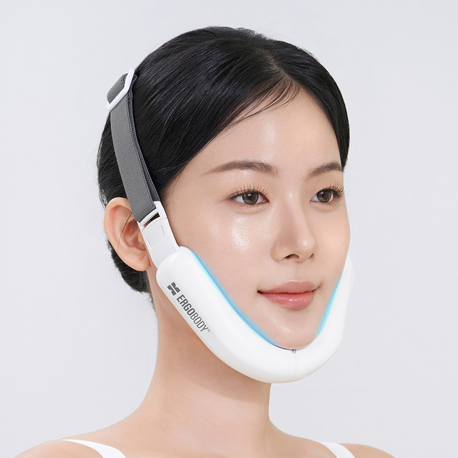 에르고바디 쉐이피브이라인밴드 EMS 얼굴 마사지기, EB24-VB02, 화이트