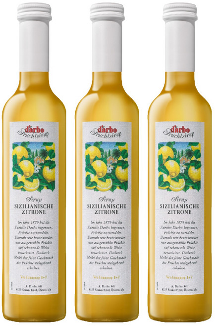 d'arbo 德寶 西西里檸檬果露糖漿, 500ml, 3瓶