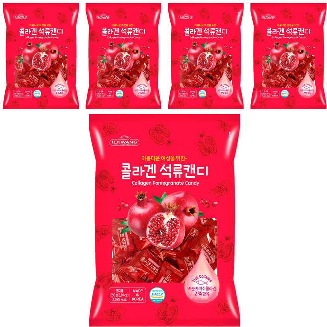 일광제과 콜라겐 석류캔디, 250g, 5개