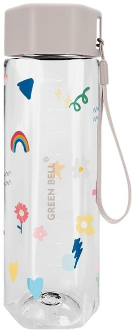 Green Bell 綠貝 童趣水壺, 多邊PC 灰色, 600ml, 1個