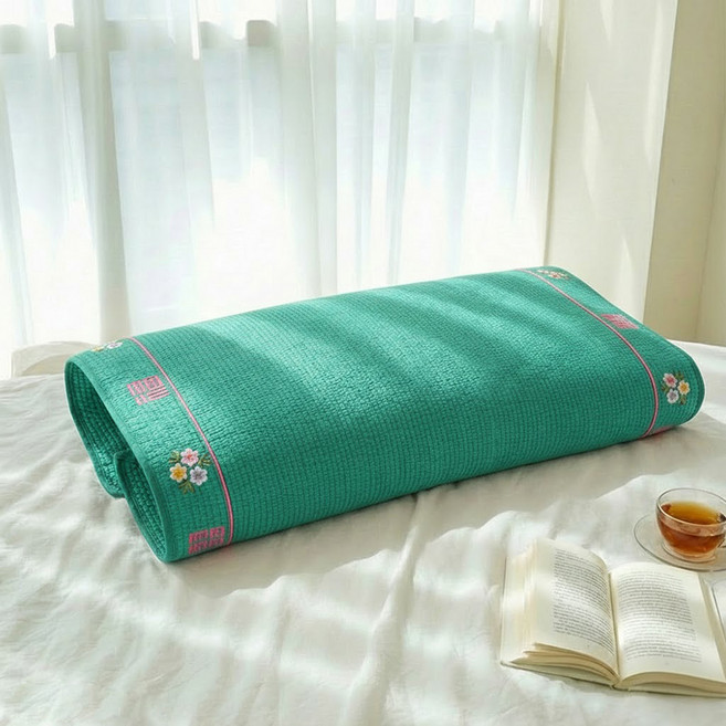 베고자니 피그먼트 충무자수 편백메밀 사각베개, 비취, 1개