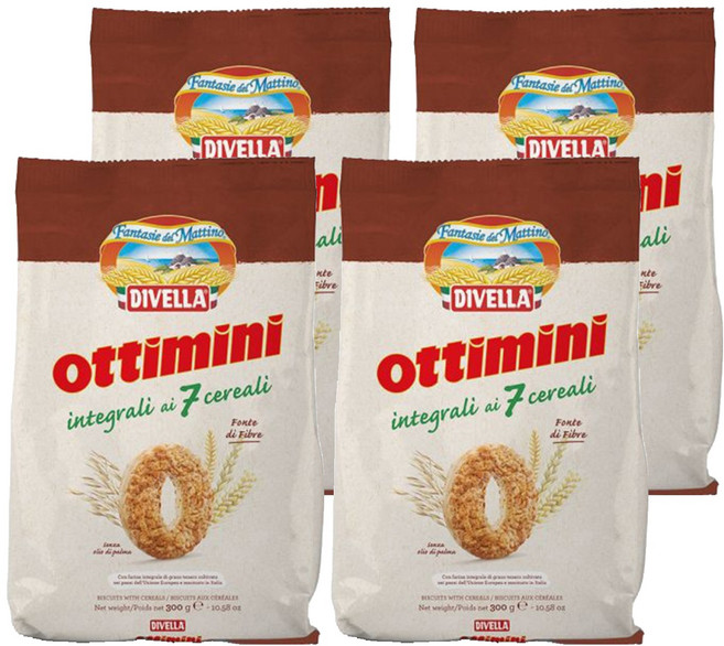 DIVELLA 德威樂 Ottimini全麥餅乾, 300g, 4包
