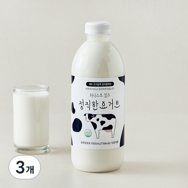 어니스트밀크 정직한 요거트, 1L, 1개입, 3개