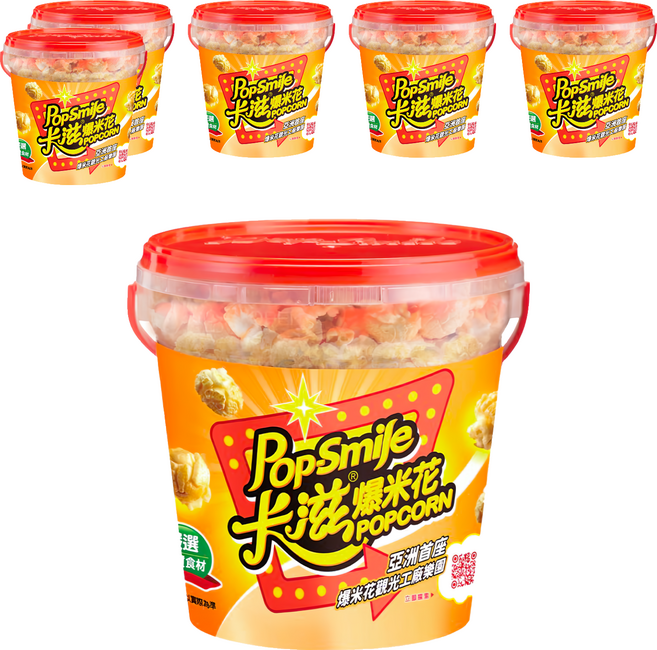 Pop-Smile 卡滋 蘑菇球爆米花 經典原味, 150g, 6桶