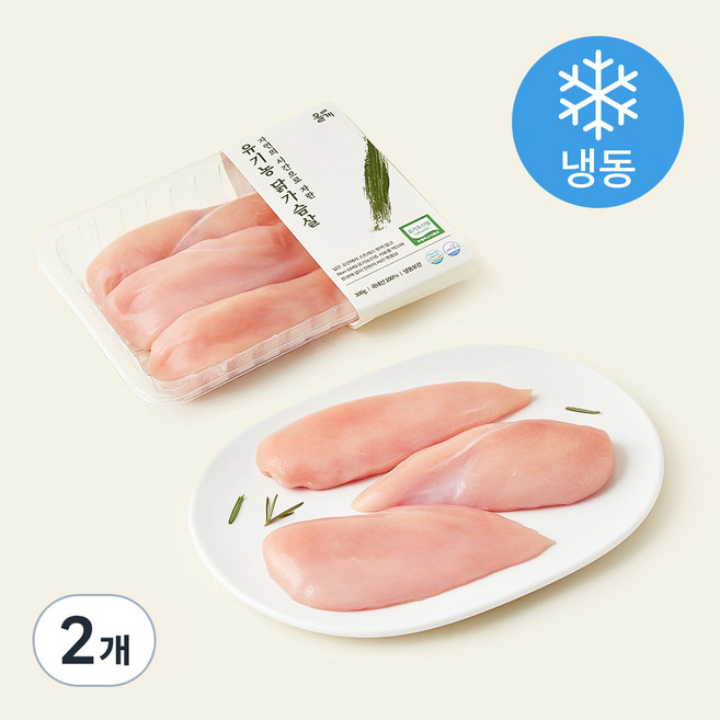 올계 유기농인증 닭가슴살 (냉동), 300g, 2개