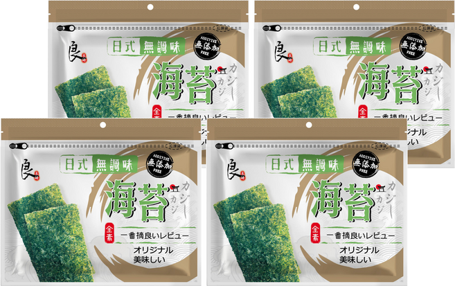 良澔 日式無調味海苔, 25g, 4包