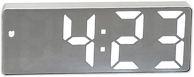 沐慕家居 極簡LED電子時鐘鬧鐘 15.5 x 2 x 6cm, 白色