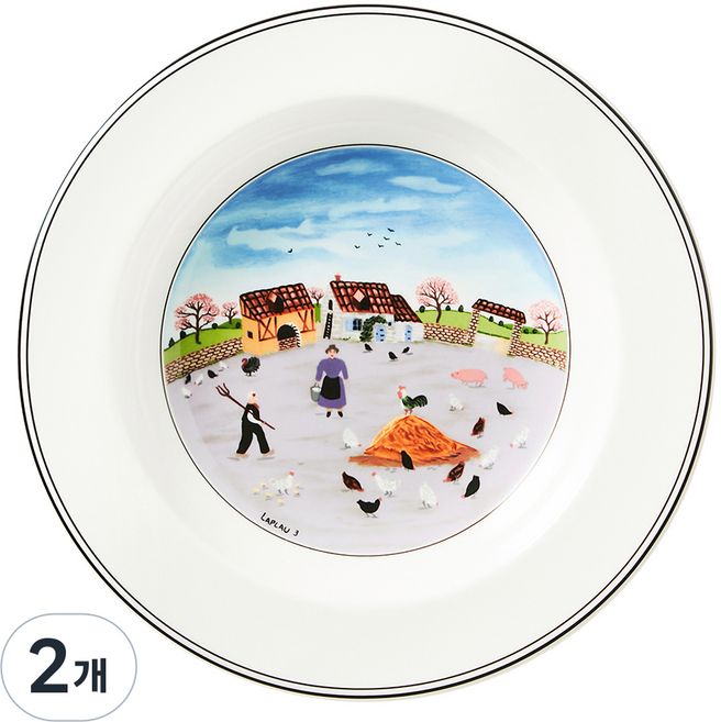 빌레로이앤보흐 디자인나이프 깊은접시, 2개, 양계장