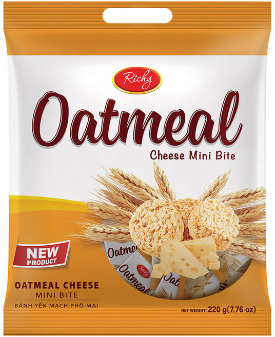 Richy 迷你一口燕麥酥 起司口味, 220g, 1包