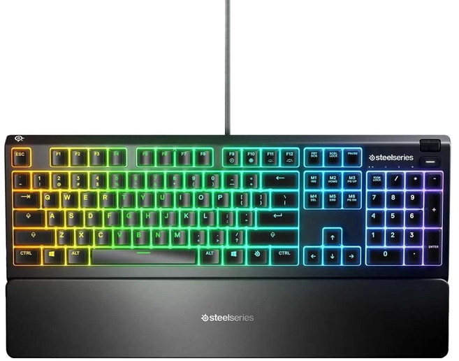 steelseries 賽睿 Apex 3 有線電競鍵盤含磁性腕托, 黑色, KB-00014, 有線電競鍵盤, 1組