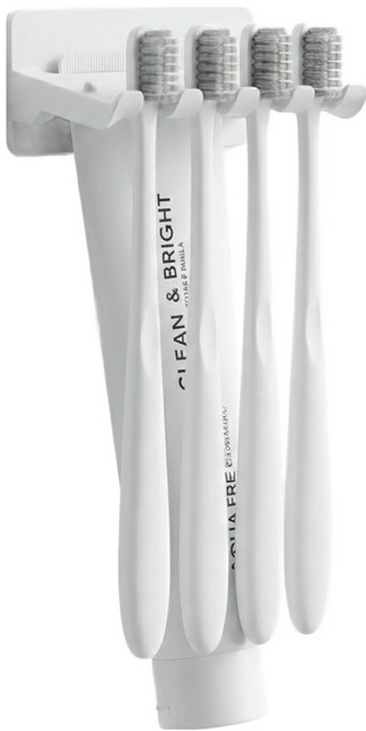 모바이브 무타공 칫솔걸이 4구, 화이트, 1개