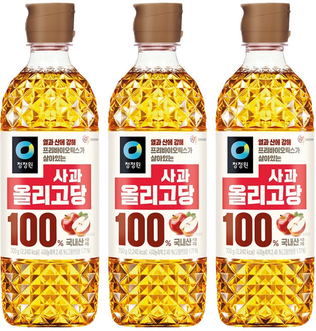 청정원 사과 올리고당, 700g, 3개