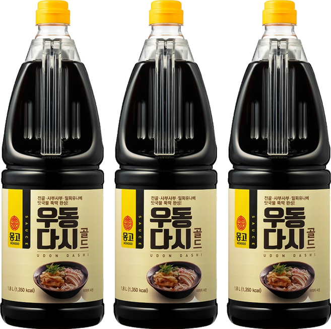 몽고간장 우동다시 골드, 1.8L, 3개