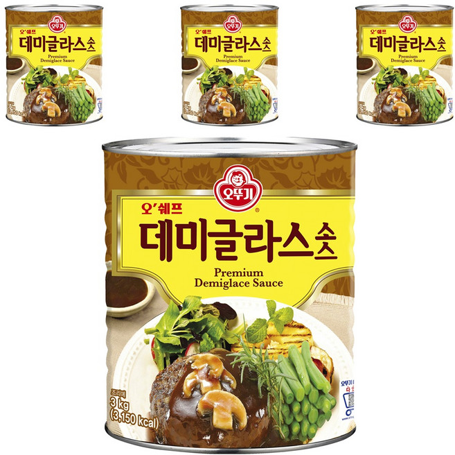 오뚜기 오쉐프 데미글라스, 3kg, 4개