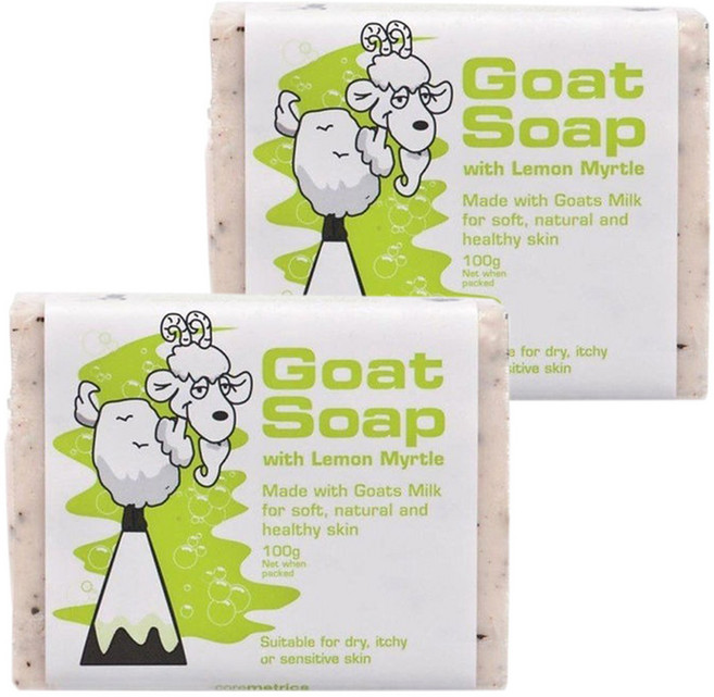澳洲 Goat Soap 澳洲羊乳皂 檸檬香桃木 100g-溫和保濕 敏感肌適用, 100g, 2個