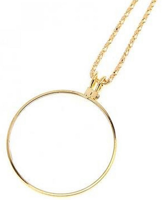 미화부장 패션 목걸이 휴대용 돋보기, 01 골드, 1개