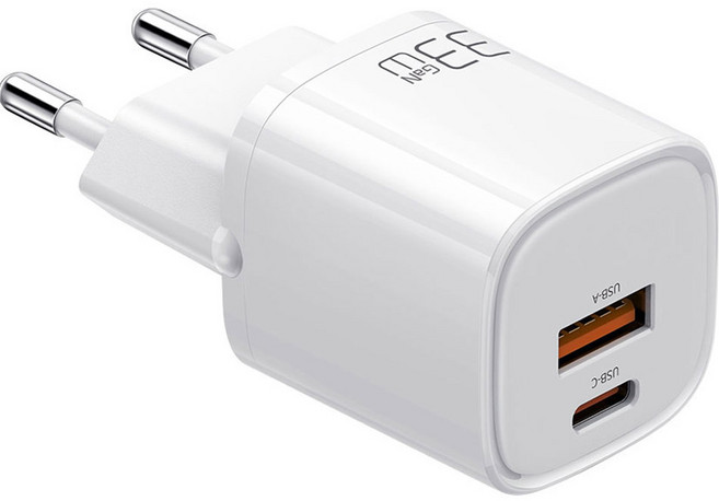 맥도도 GaN PD3.0 PPS 33W 초고속 미니 2포트 멀티 충전기, 화이트 (CH-0840), 1개