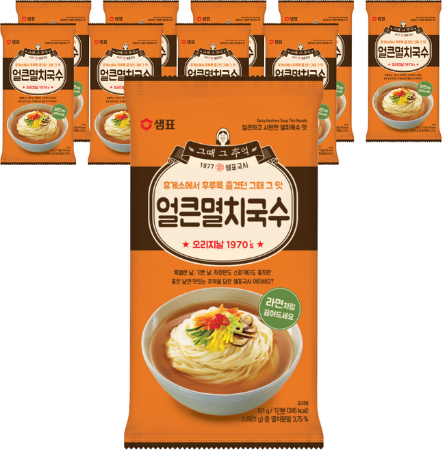 샘표 얼큰멸치국수, 101g, 10개